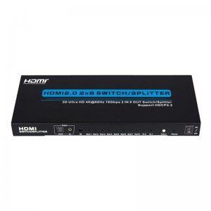 V2.0 Obsługa przełączników \/ rozdzielaczy HDMI 2x8 3D Ultra HD 4Kx2K @ 60Hz HDCP2.2