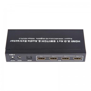 Obsługa przełączników i ekstraktorów audio V2.0 HDMI 4x1 ARC Ultra HD 4Kx2K @ 60Hz HDCP2.2 18 Gb \/ s