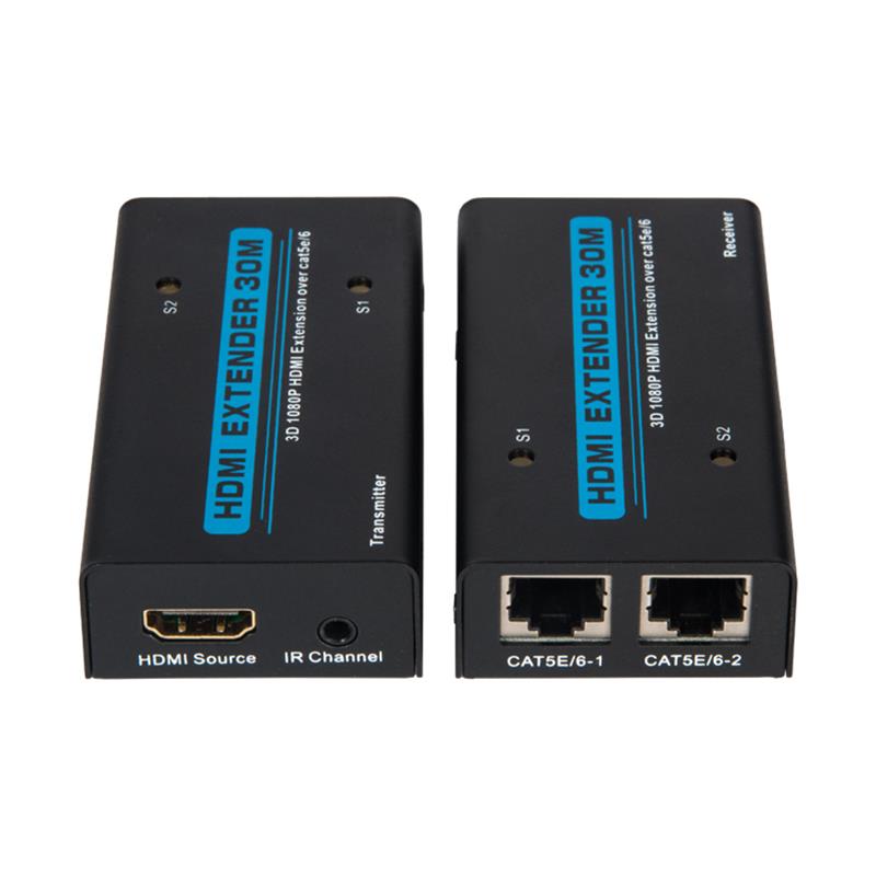 Przedłużacz HDMI V1.3, 30 m na podwójnym kablu cat5e \/ 6 Obsługa Full HD 1080P