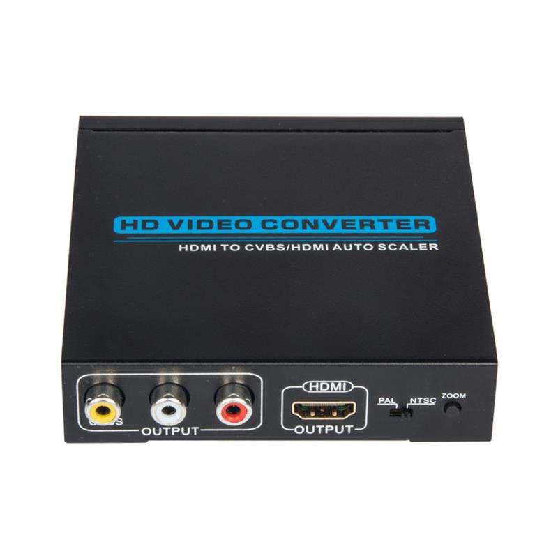 HDMI TO CVBS \/ AV + HDMI CONVERTER Auto Scaler 1080P