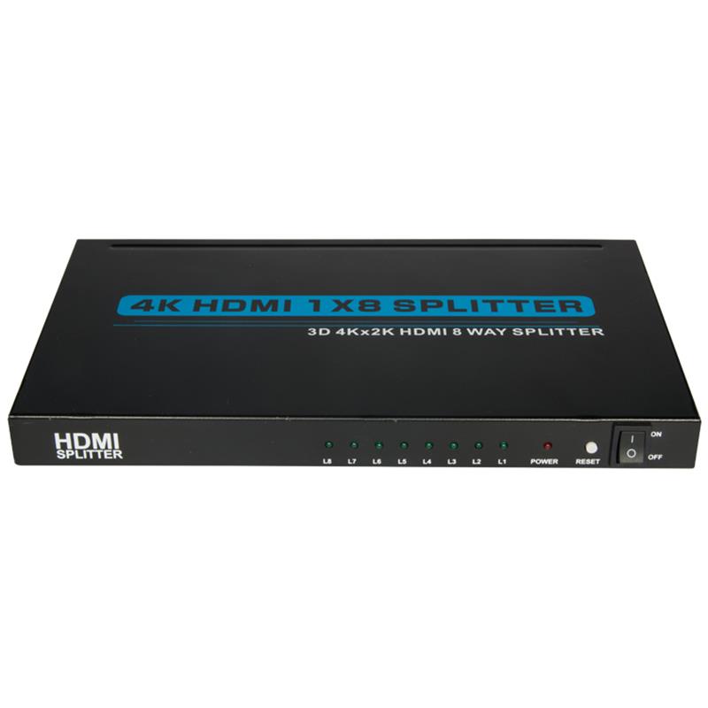 4K 8 portów HDMI Splitter 1x8 Obsługa 3D Ultra HD 4Kx2K \/ 30Hz