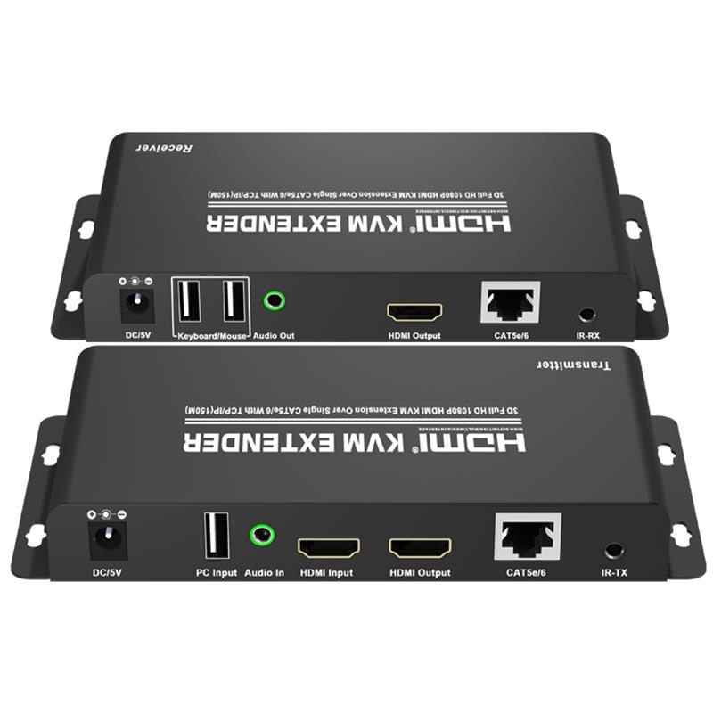 Przedłużacz KVM HDMI 150m na ​​pojedynczy CAT5e \/ 6 z obsługą TCP \/ IP Full HD 1080P