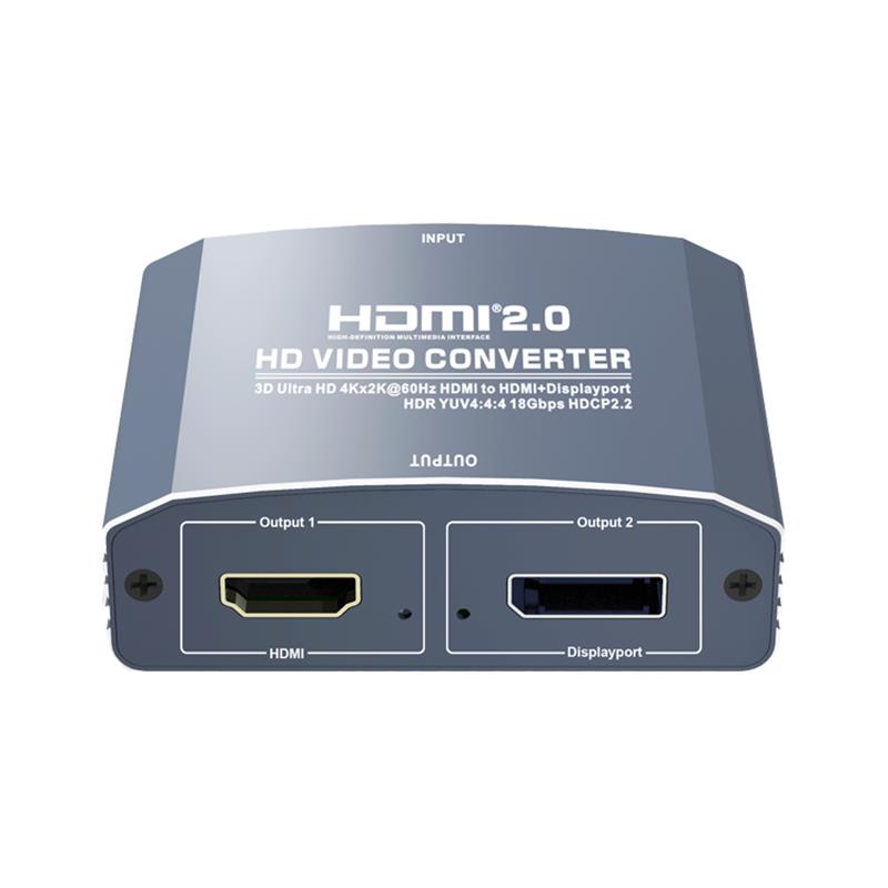Konwerter 3D Ultra HD 4Kx2K @ 60Hz HDMI na HDMI + DP Obsługa HDMI 2.0 HDR YUV4 18 Gb \/ s 4: 4 HDCP2.2